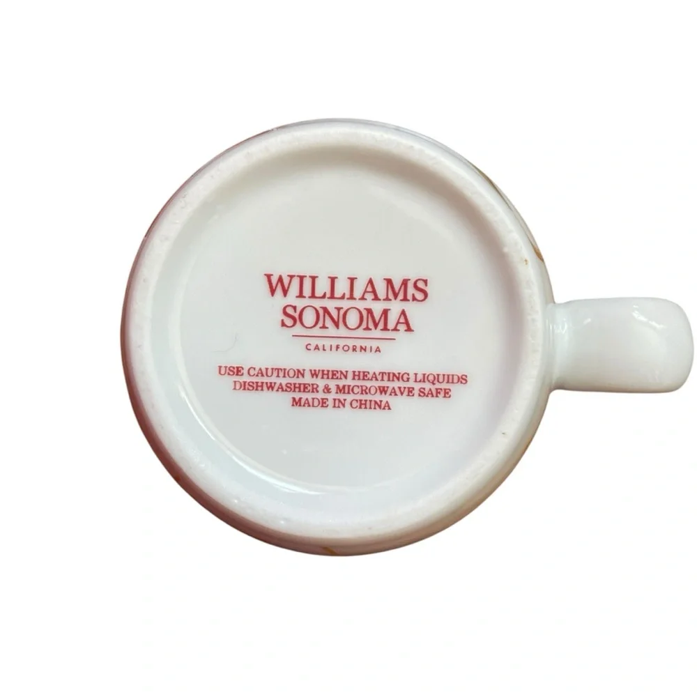 WILLIAMS SONOMA Twas the night before Christmas Mug Santa Sleigh Reindeer
